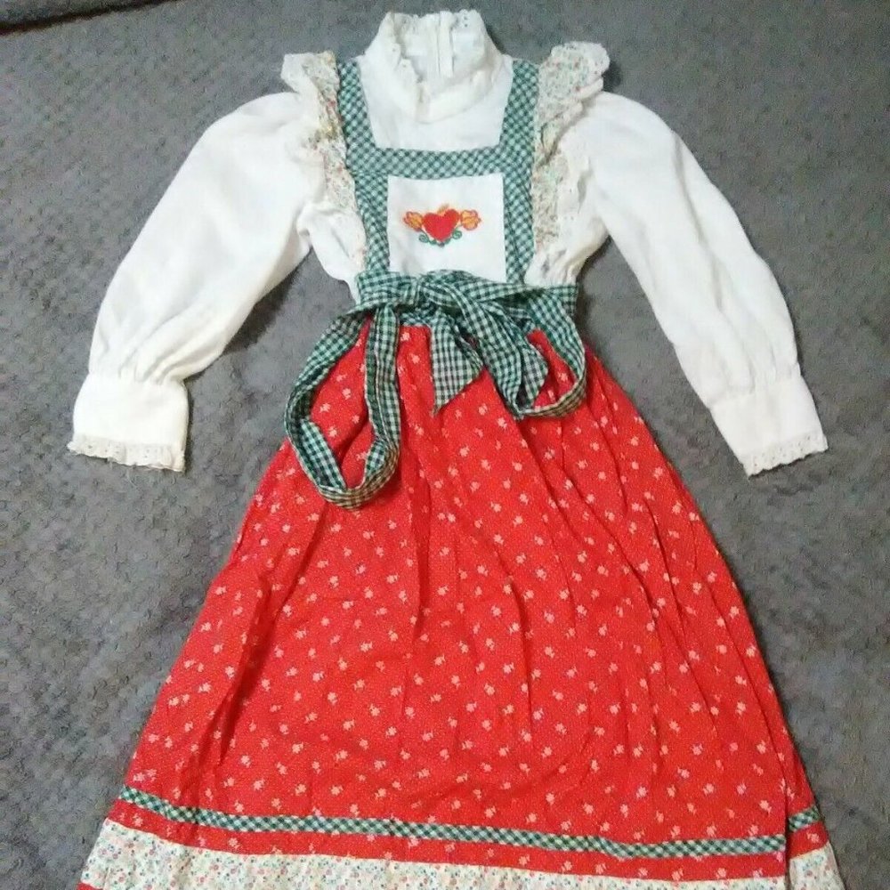 Bow Age Vtg Kids (7/8) Floral Print Dress